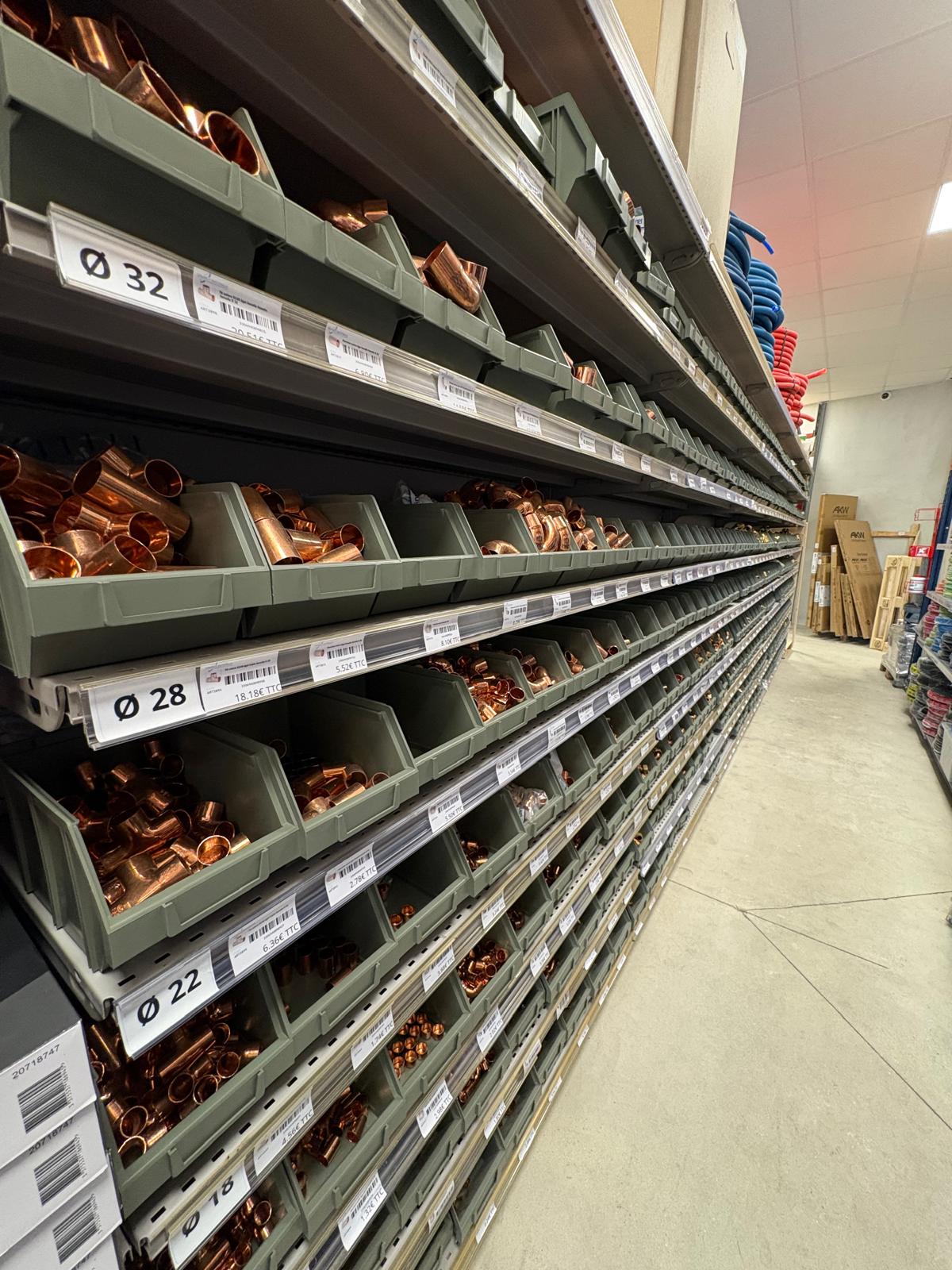 Rayon de raccords et fournitures de plomberie